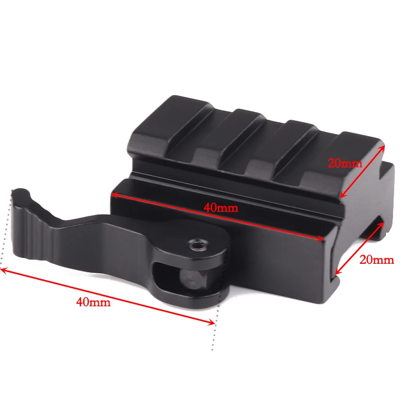

Black MetalTactical Quick Release QR Block Scope Mount Adapter 20mm Rail Base With Wrench For Hunting Gun Flashlight Accessories