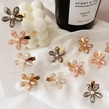 Корейский шикарный жемчужный цветок заколки для волос Винтажные заколки для волос хрустальные металлические аксессуары для волос Заколки для женщин