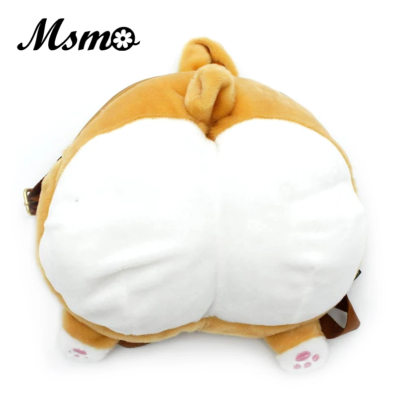 MSMO Chibi Corgi Butt font b Backpack b font Small Cute Pet Dog Plush Back pack