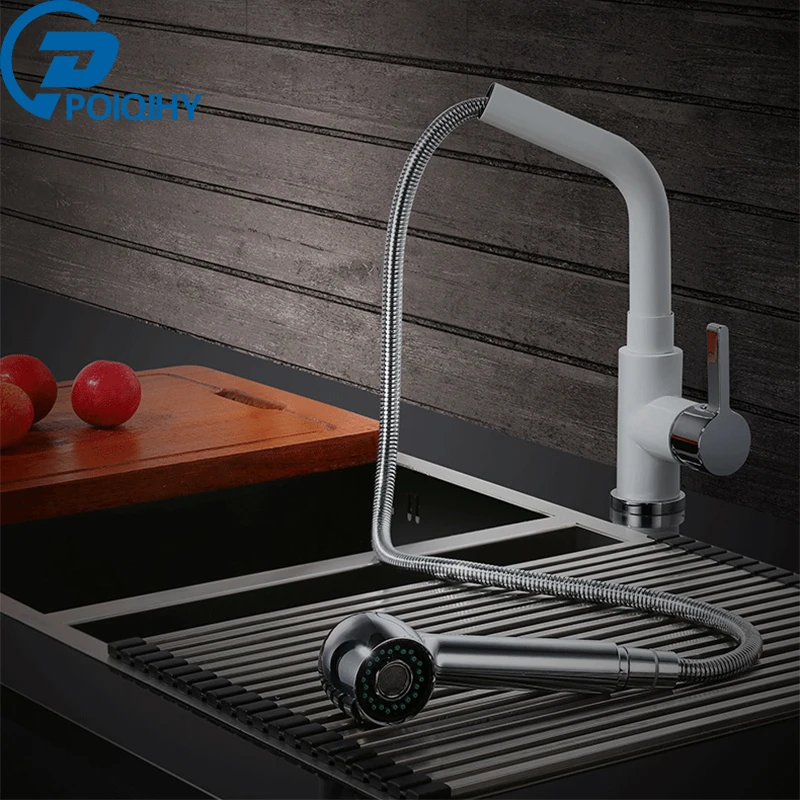 

Chrome Kitchen Faucets Pull Out Kitchen Tap Single Hole Handle Swivel 360 Degree Water Mixer Tap Mixer Tap