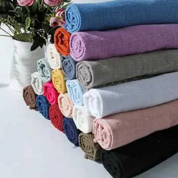 

130x100cm Soft Linen Cotton Fabric Organic Material Pure Natural Flax Cambric Eco DIY Clothes Patchwork Fabric