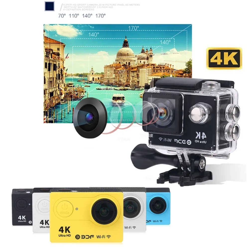 

H9 Professional Outdoor 30M Waterproof Sport Action Camera Wireless Wifi Underwater 170 Degree Wide Angle Cycling Camera