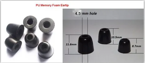 Linhuipad пены памяти наушники, PU наушники, черный, 4,5 мм внутренний диаметр, L/M/S размеры 1000 шт./лот