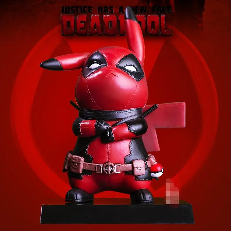 

Deadpool Captain America Pikachu Mini PVC Figure Collectible Model Toy Small Size 10cm