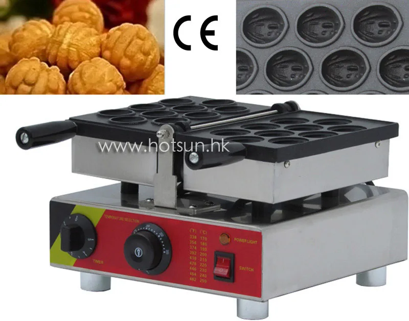 10pcs Commercial Use Non stick 110v 220v Electric Walnut Waffle Cake Maker Machine Baker