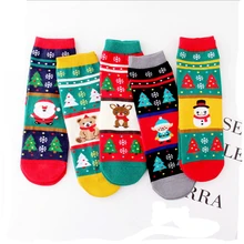Женские рождественские носки для девочек, подарок Санта-Клауса, Детские забавные теплые носки унисекс на Рождество