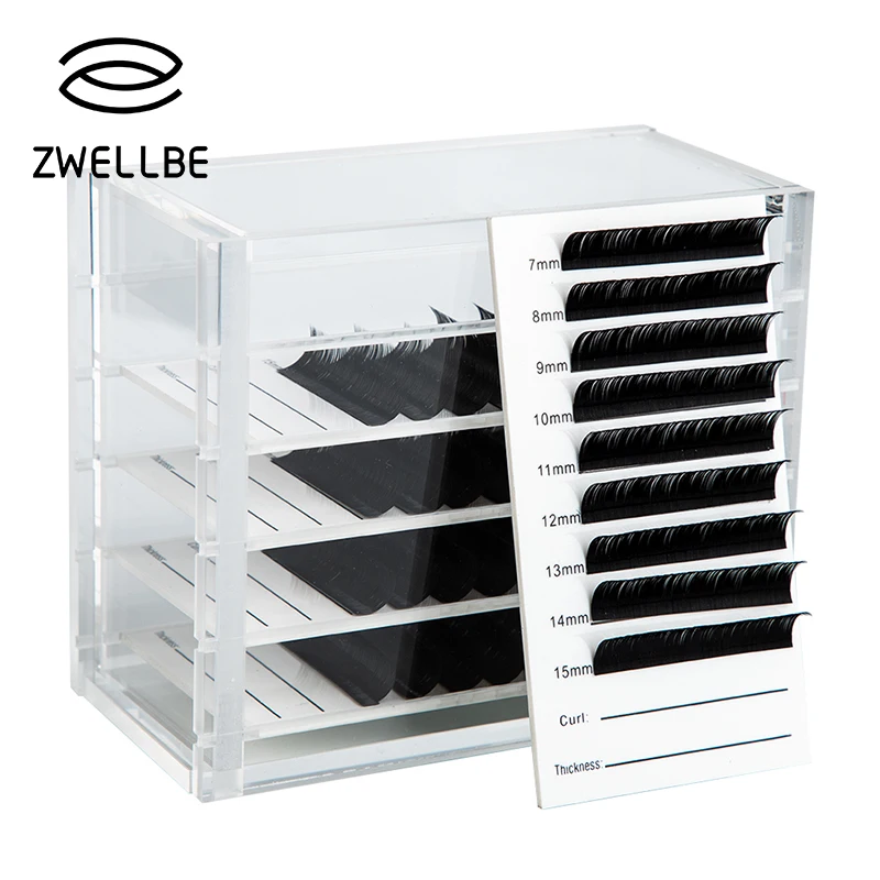 

5 Layers Clear Eyelash Storage Box Makeup Organizer False Eyelashes Glue Pallet Holders Grafting Eyelashes Extension Makeup Tool