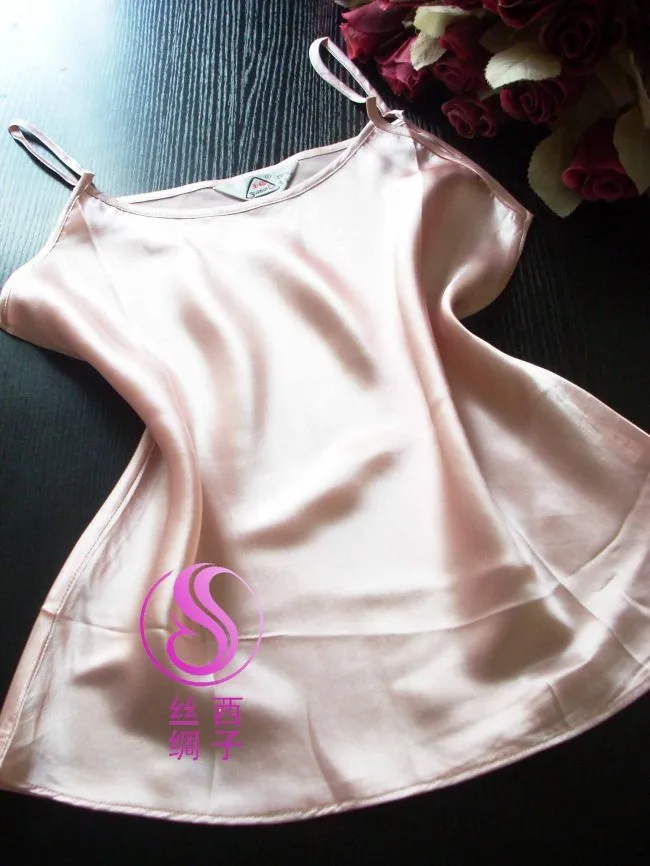 summer 100% pure silk satin Camisole silk breathable backing small tanktop camisole women's