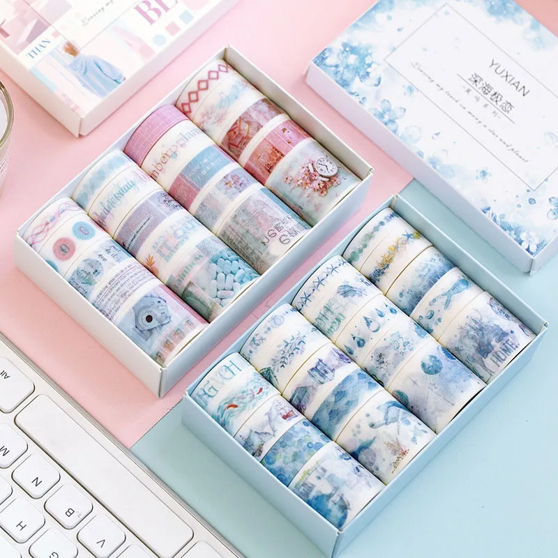 20 шт. Kawaii розовая декоративная клейкая лента милый Единорог васи простая