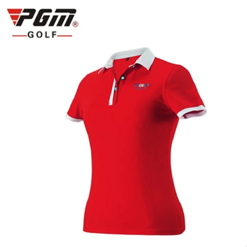 Pgm женские быстросохнущие футболки с коротким рукавом, женские летние дышащие рубашки поло для гольфа, женская спортивная одежда, модная одежда для гольфа AA60449