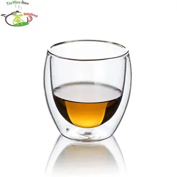 

2 pcs/lot 250ml Heat-Resisting Glass Double Wall Layer Wine Water Egg Shape Cup Crystal Beer Drink Mug - Tea Coffee Cup
