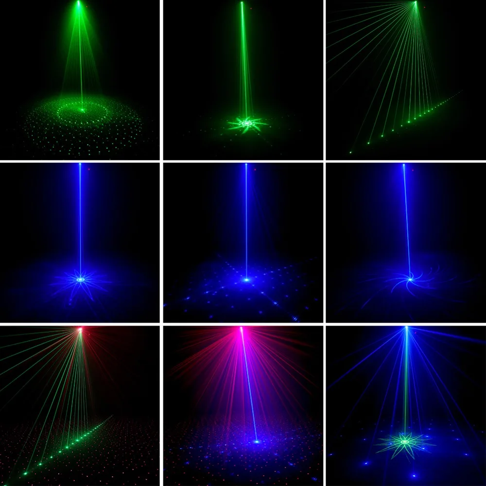 Mini Portable Laser 8 RGB Patterns Cordless Laser Projector Rechargeable Stage Light Disco DJ Bar Club Party Xmas Laser Show