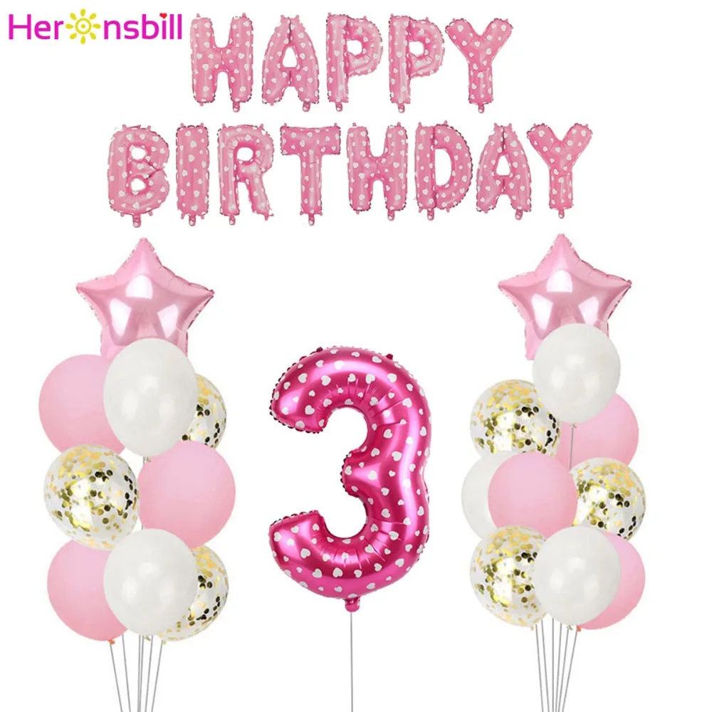 

Heronsbill Number 3 Balloon I Am Three Banner 3 Years Birthday Baby Boy Girl 3rd Party Decorations Third Bunting Garland