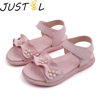 

JUSTSL Girls Sandals 2019 Summer New Kids Princess Fashion Shoes Children's Baby Girl Fashion Beach Shoes size 26-30