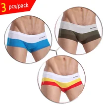 

Boxer shorts Mens underwear 3pcs/Lot low-waistline summer boy Male panties breathable Cotton underpants homme cueca wholesale