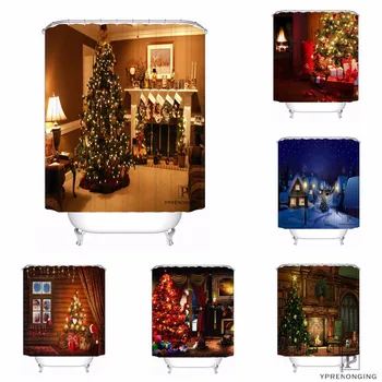 

Custom Christmas Eve Village Wide Waterproof Shower Curtain Home Bath Bathroom s Hooks Polyester Fabric Multi Sizes180509-54