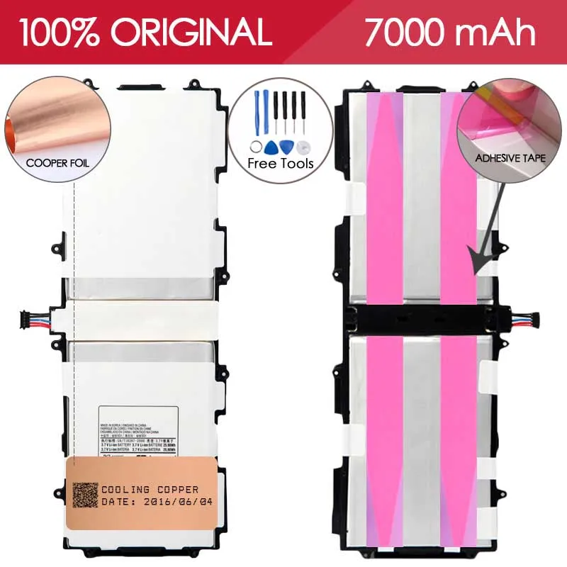 100 TESTED SP3676B1A 1S2P 7000mAh For Samsung Galaxy Note Tab 2 10 1 P5100 N8000 Battery