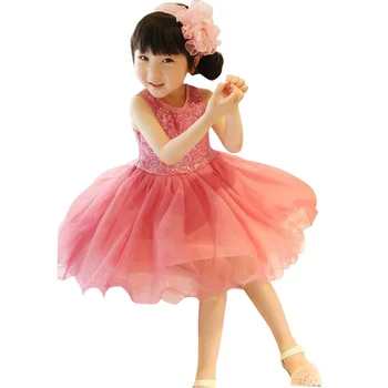 

2017 summer girl dress baby sequins gauze lace dress, kids Princess sunshine fashion dresses girls dresses