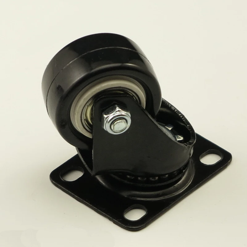 

4PCS Rubber Casters Black Office Chair Swivel Rubber Casters Industrial Universal Brake Wheels