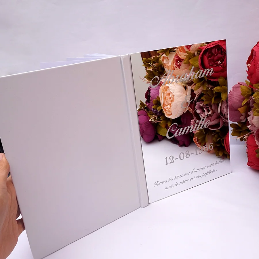 Свадебная Гостевая книга на заказ с подписью, персонализированные белые пустые листы, вечерние украшения, сувениры, принадлежности, 26 см x 19 см
