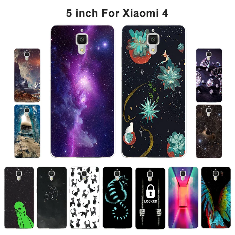 

Soft Silicon Case for Xiaomi Mi4 Cases Cover for Xiaomi Mi 4 Funda Nebula Painted TPU Phone Bag for Xiaomi M4 Coque