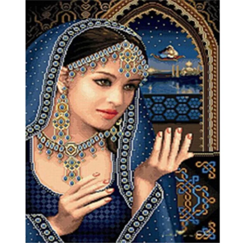 

Full Square/Round Diamond 5D DIY Diamond Set Rhinestone Embroidery "Xinjiang Woman" Cross Stitch Mosaic Home Decoration