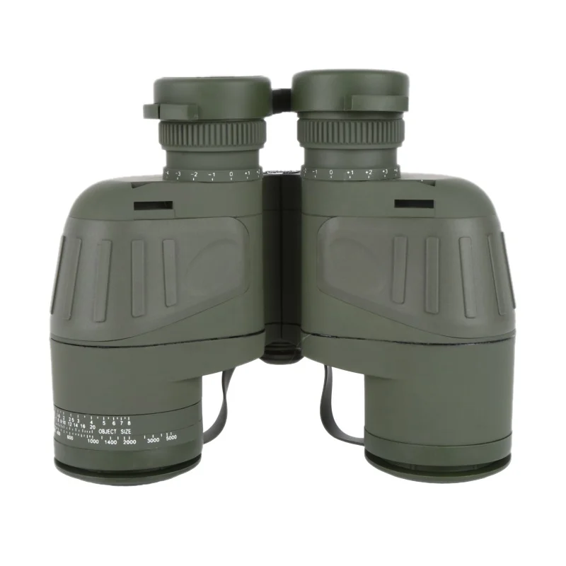 10x50 للماء البحرية تلسكوب مكافحة الضباب HD مناظير مع rangefinder البوصلة شبكاني المصابيح للرؤية الليلية الصيد