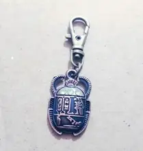 1 pçs de alta qualidade liga zinco bronze antigo escaravelho egípcio com strass grande lagosta fecho bronze charme chaveiro