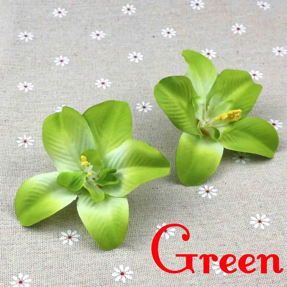 Green Artificial Flower Heads Bulk Flowers Silk Carter orchid 20 Heads For Home Decor Corsage Flowers Cake Topper