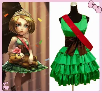 

Game LOL The Dark Woman Annie Princess Dress Cosplay Costume For Women Girl With Free Flower and Crown