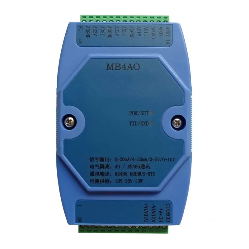 4-канальный модуль сбора аналоговых выходов RS485 MODBUS 0-20 мА/4-20 мА/0-5 В/0-10 в |