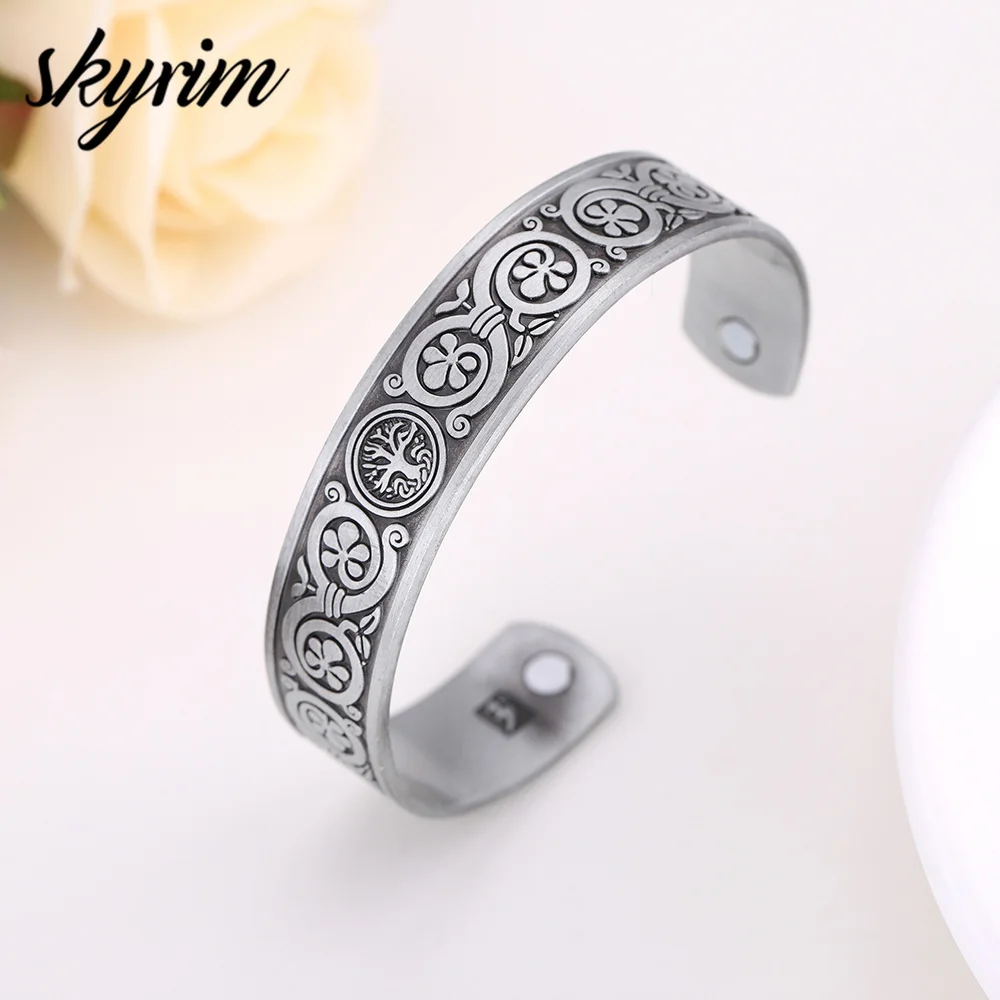 

Skyrim Viking Bangles Endless Love Knots Tree of Life Bracelets Bangles Jewelry Totem Bangle Magnetic Bracelet Man for Women