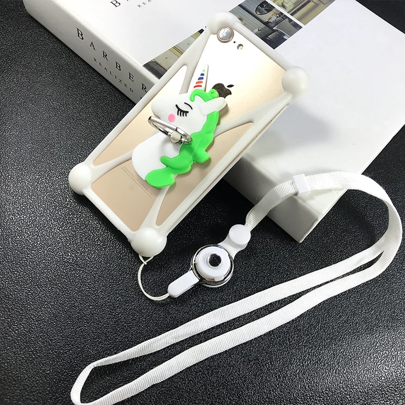 

Universal 3D Soft Case for FLY FS457 FS459 FS521 FS554 FS520 FS458 FS408 FS409 FS514 fs511 cover with phone Ring and Lanyard