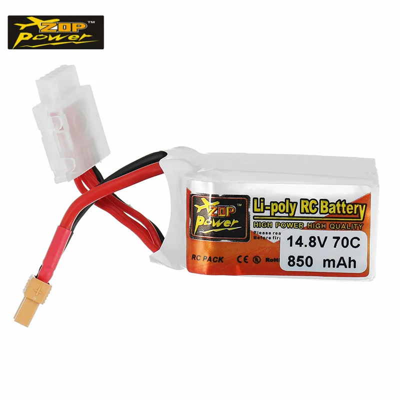 

Rechargeable ZOP Power 14.8V 850mAh 70C 4S Lipo Battery XT30 Plug for RC Quadcopter Rechargeable Racing Drone Toys Models Parts