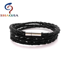 8 расцветок! Новая мода 4 слоя кожаные браслеты и Шарм браслет ручной работы круглый веревочный поворотный браслет с пряжкой для женщин мужчин лучший мужской