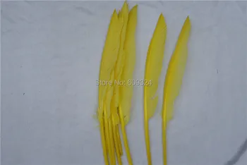 

100pcs 12-14inch(35cm) yellow turkey wing feather for feather hat decor feather costumes