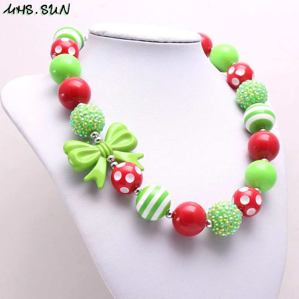 BN560-1 (6)$5.85-1$3.13-1.Newest Christmas Gift Bubblegum Beaded Necklace Bracelet for Baby Girls Chunky Chain Necklace Handmade Bangels JewelryJPG