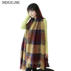 NDUCJSI плед обертывания Зима взрослых Для женщин шарфы очень плотные Для женщин мохер Bufandas модные теплые Повседневное Шарф Шарфы флис