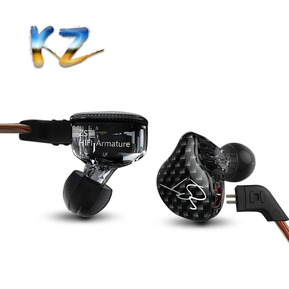 New KZ ZST Balanced Armature With Dynamic In ear Earphone BA Driver Noise Cancelling Headset With