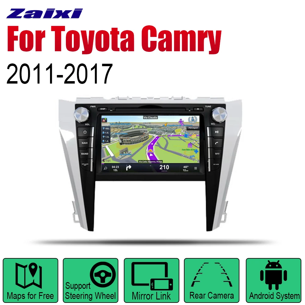 

ZaiXi Android 2 Din Auto Radio DVD For Toyota Camry 2011~2017 Car Multimedia Player GPS Navigation System Radio Stereo