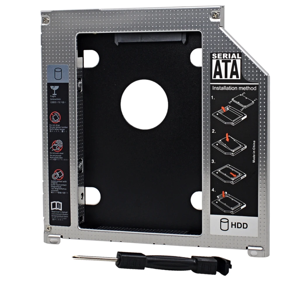 TISHRIC для Macbook Air Pro 13 "15" 17 "SuperDrive Оптический Bay 2nd HDD Caddy 9,5 мм SATA 3,0 SSD DVD HDD корпус Optibay
