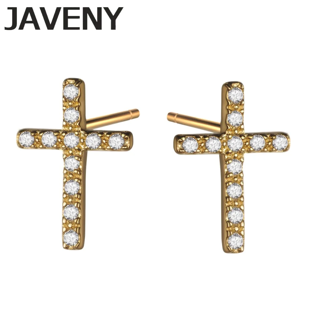 

Fine Jewelry 925 Sterling Silver CZ Cubic Zirconia Cross Wedding Bridal Stud Earrings For Women Mothers Birthday Christmas Gifts