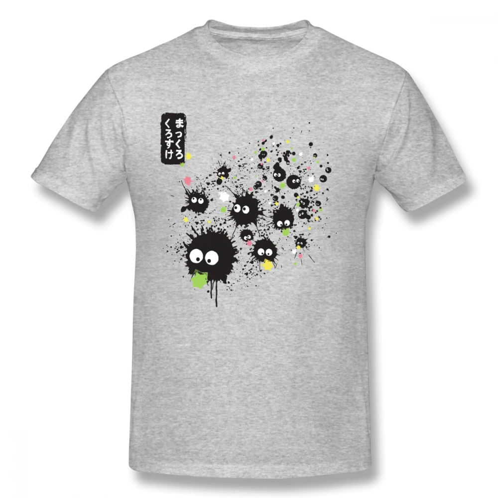 Классическая футболка на заказ Makkuro Kurosuke Ink Tonari no Totoro для мужчин новое поступление - Цвет: Серый