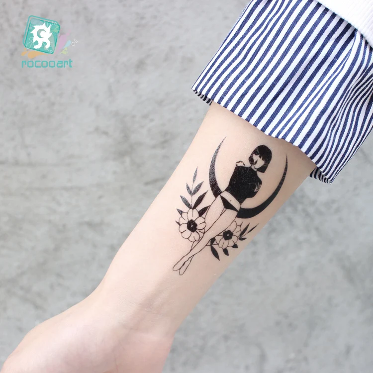 Татуировка Rocooart Beauty Girls поддельная Наруто флеш тату женский боди арт