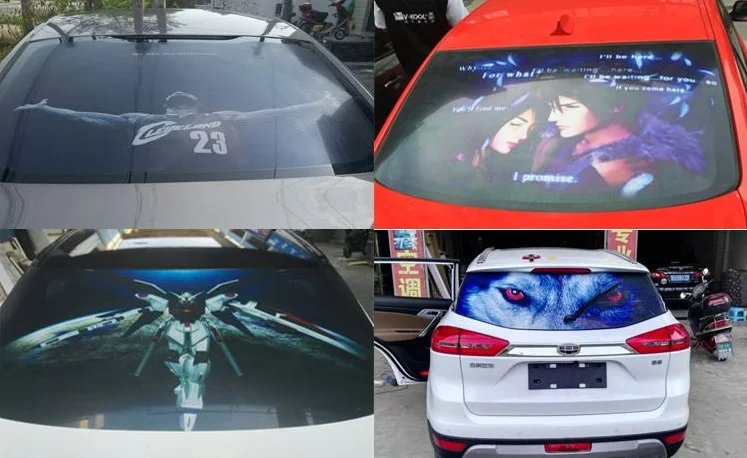 

LEFT SIDE 3D Car Stickers Waterproof Rear Windshield Rear Window Glass Shows Up When Someone Turns on the High Beam behind You