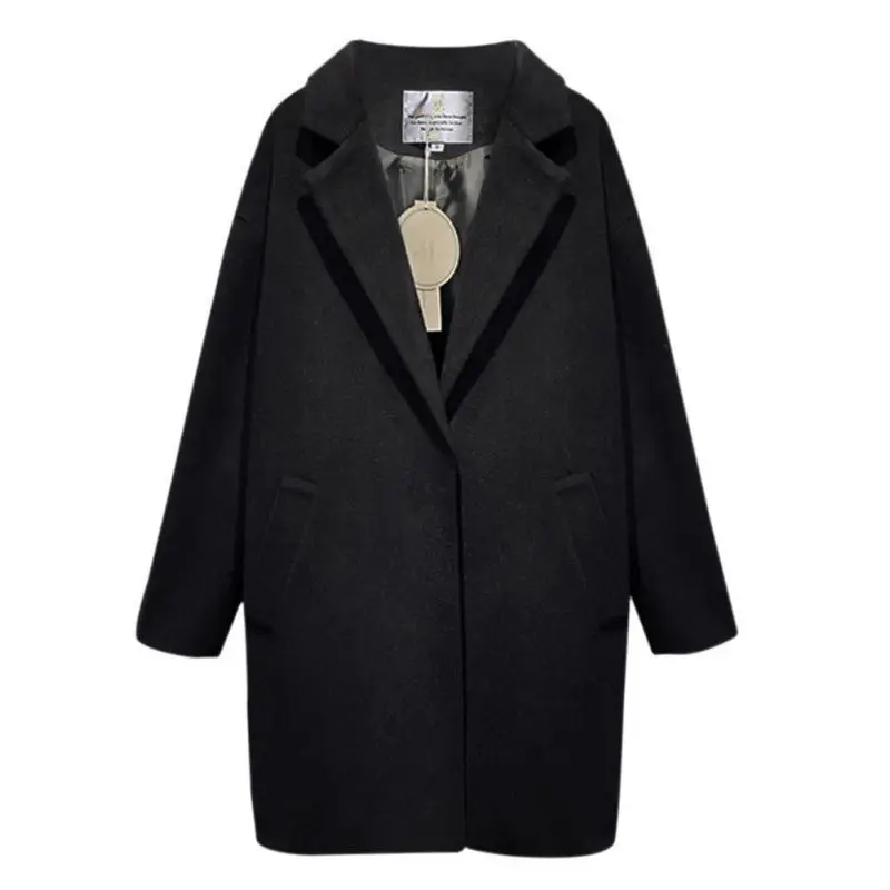 Coat Autumn Winter Wool Long Warm Coat Female Slim Long Sleeves 4 Colors Coat Coats