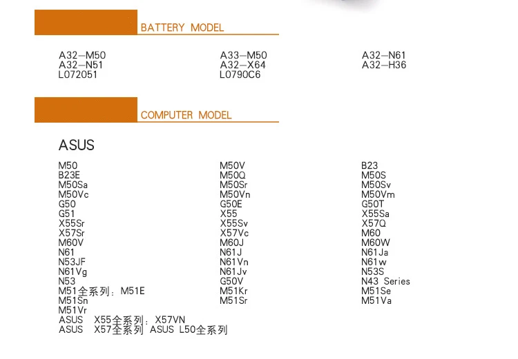 Dinto 6 ячеек ноутбук Батарея 5200 мА/ч, 11,1 V для N53J N43J N43S N61JQ M60 A33-M50 A32-N61 A32-M50 A32-H36 A32-X64 A32-N51