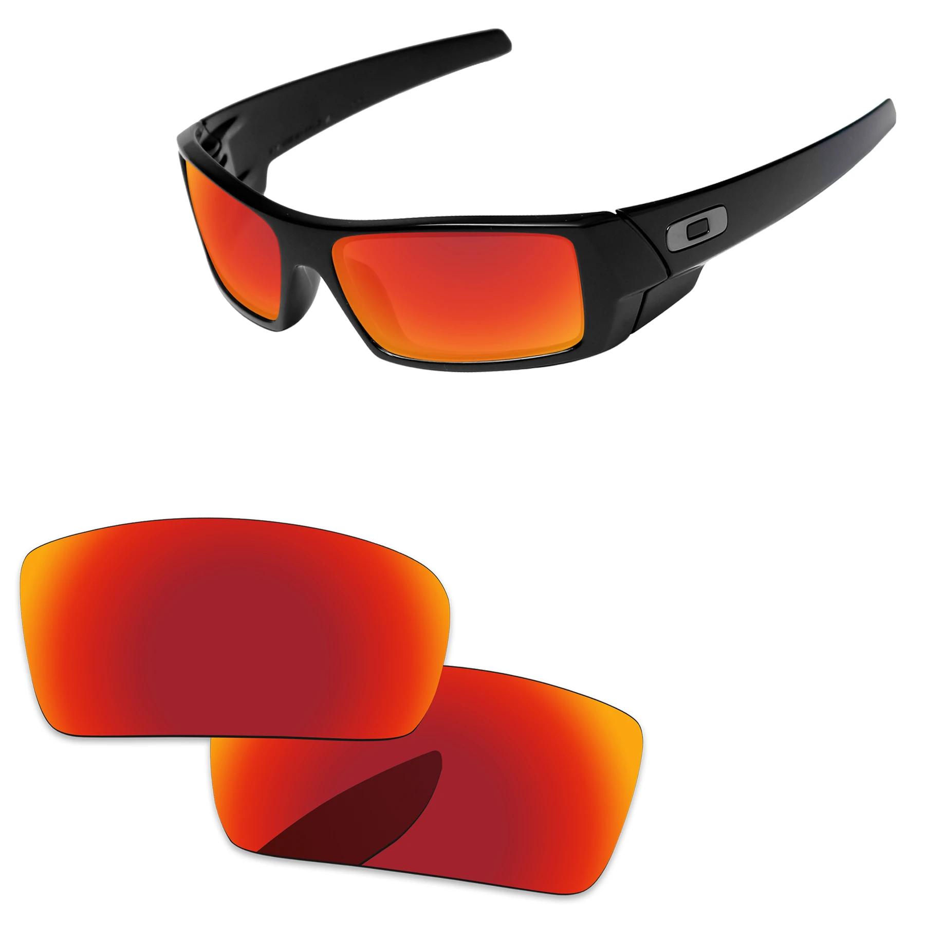 Огнестойкие красные зеркальные поляризованные Сменные линзы для Gascan маленькие не для Gascan Солнцезащитные очки оправа UVA& UVB защита