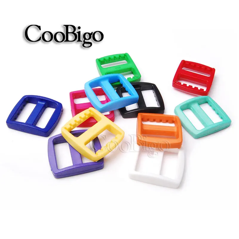 

10pcs Pack Multi-Color Plastic Curved Tri Glide 3/4"(20mm) Slider Webbing Adjust Buckles Wider Style Hiking Backpack Straps