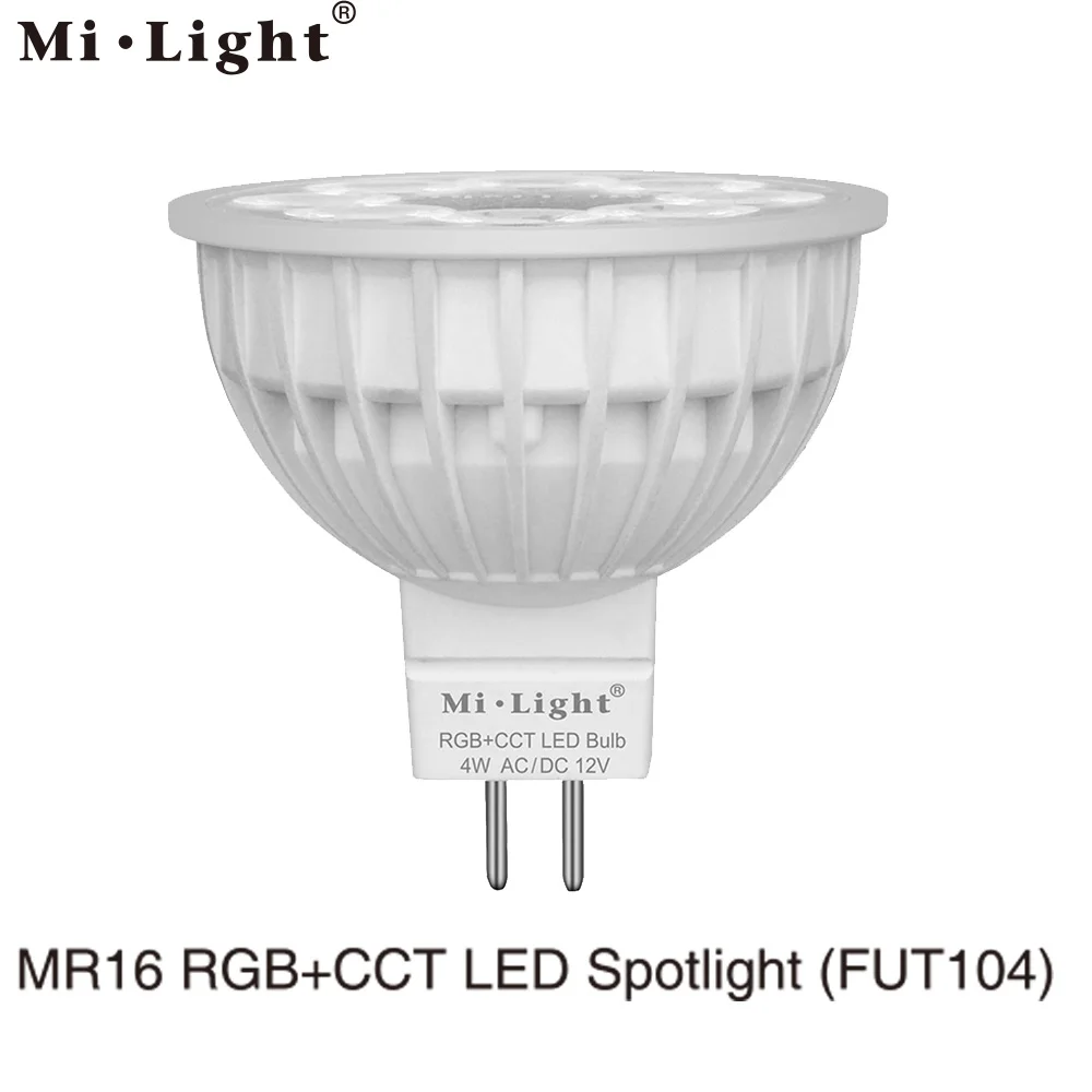 MiLight MR16 4 Вт RGB + CCT светодиодная лампочка для прожектора FUT104 AC/DC12V полноцветный